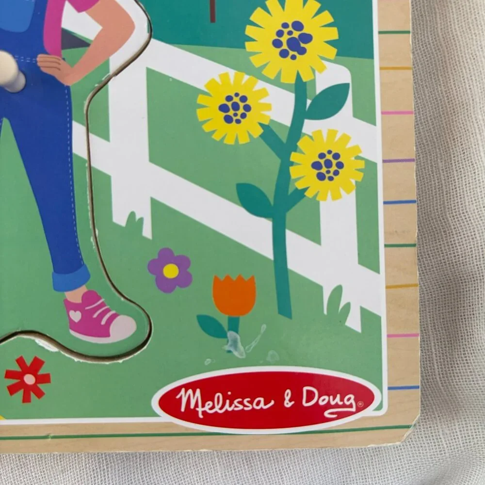 Melissa & Doug Ms. Rachel Wooden Musical Peg Puzzle Toddler Tested & Working